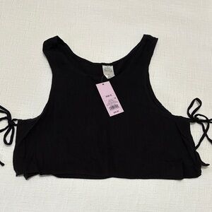 Wild fable Target black side tie linen gauze cropped tank top